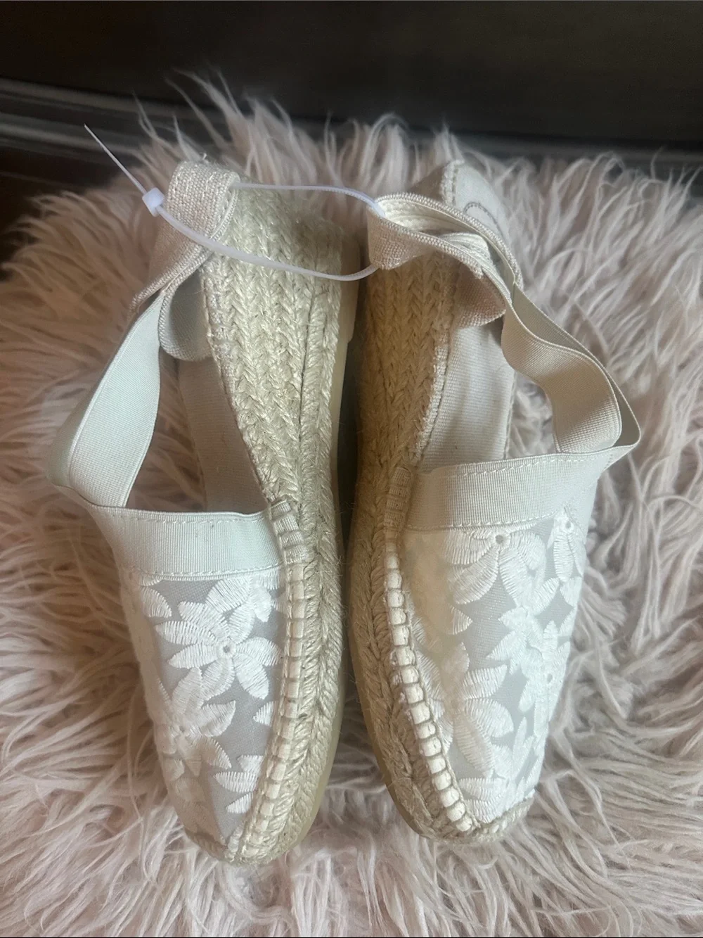 Women's Floral Lace Espadrille Slingback - Cream